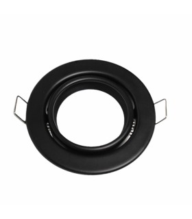 Anello rotondo regolabile nero per lampadina LED GU10/MR16