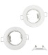 Pack 2 uni - Aro embellecedor redondo fijo Blanco para bombilla LED GU10/MR16