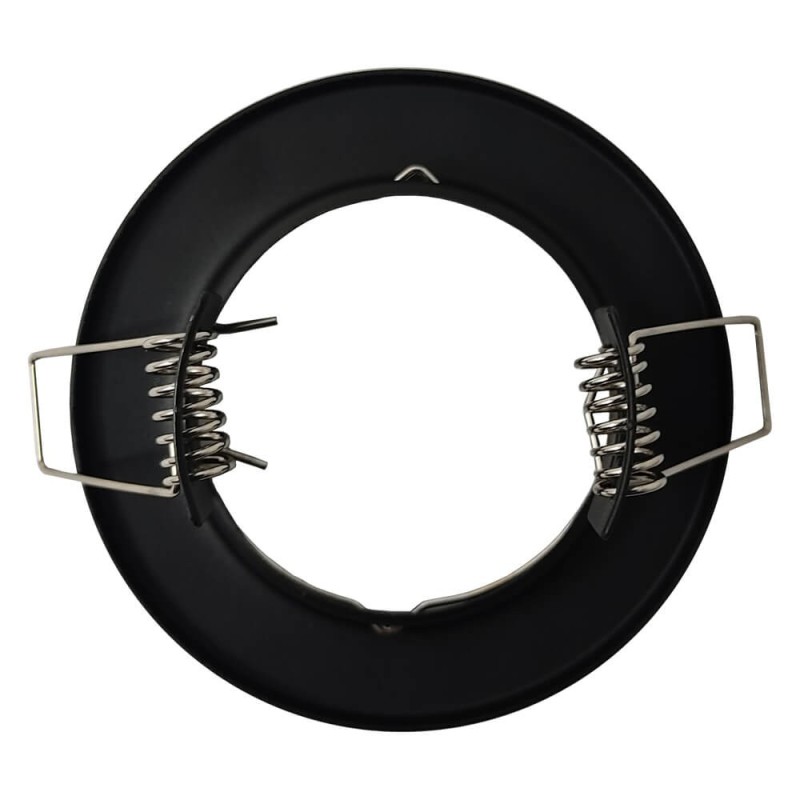 Pack 2 uni - Anello Incassato Rotondo Fisso Nero per lampadina GU10 MR16 LED