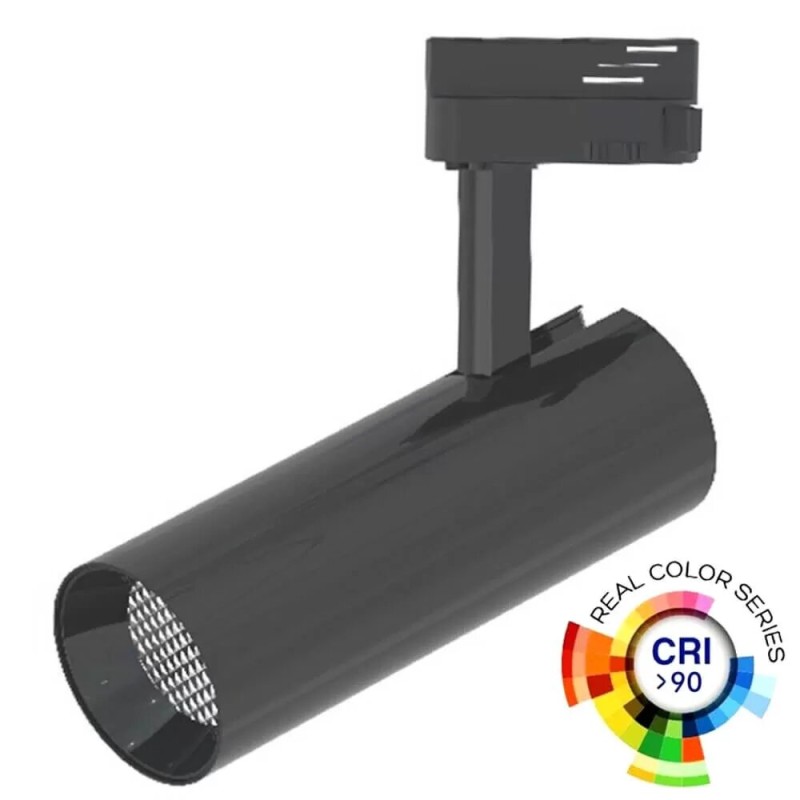 DESCATALOGADO // Foco LED carril monofásico 30W chip BridgeLUX negro 3600Lm