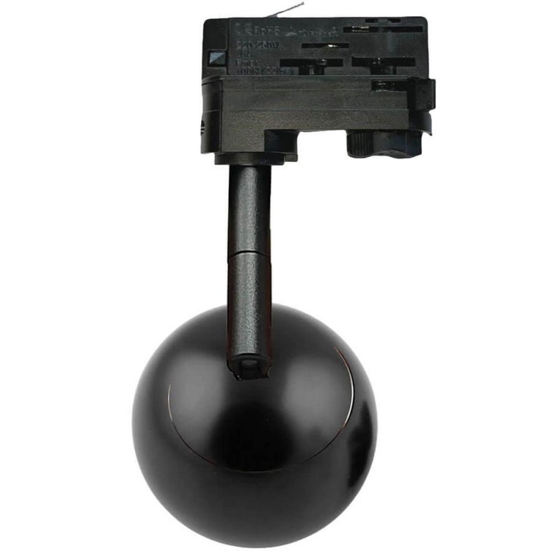 Spot LED rail triphasé 10W puce Bridgelux CRI+93 24º 1000Lm noir mat