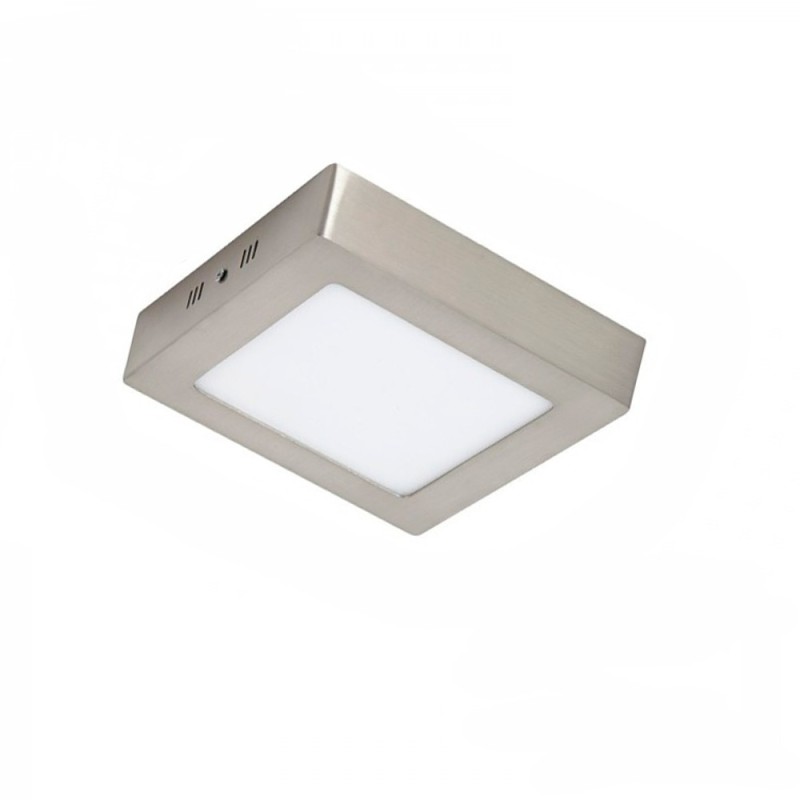 Plafoniera LED 8W Quadrata Nichel CCT Selezionabile chip OSRAM 880Lm