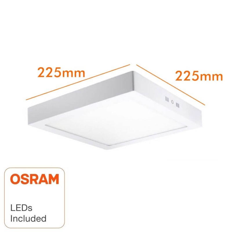 Plafón de superficie LED 20W cuadrado blanco chip OSRAM 2200Lm