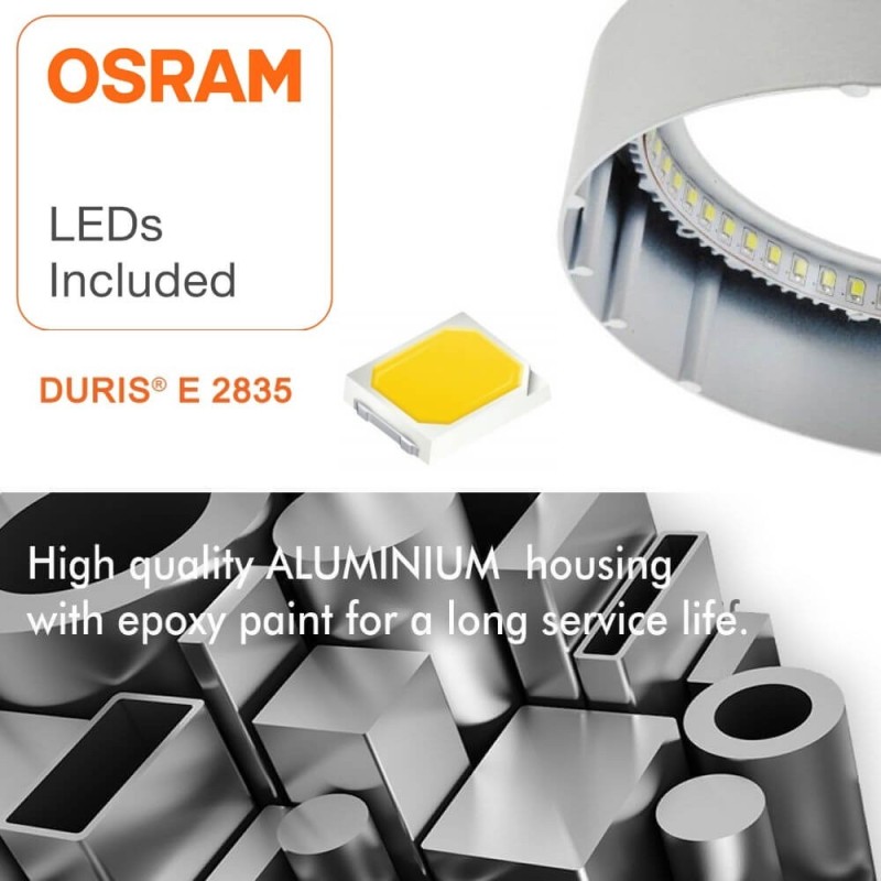 Plafoniera LED da superficie 20W quadrato bianco chip OSRAM 2200Lm