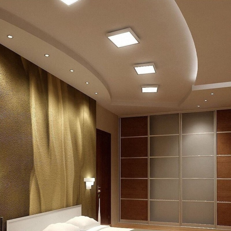 Plafonnier LED 20W carré blanc puce OSRAM 2200Lm