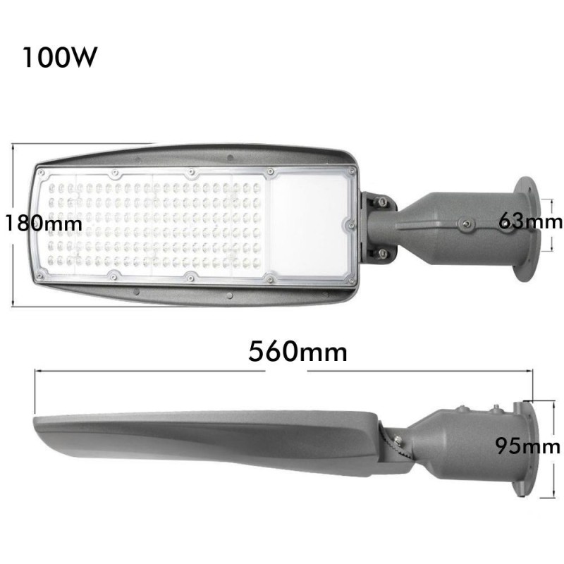 Lampione LED 100W chip Philips LUMILEDS 15000Lm