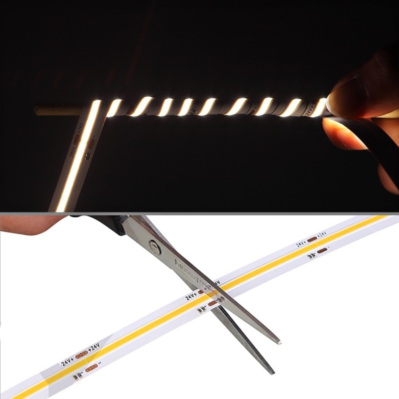 Tira LED COB 24V 12W/m 280LED/m 1320Lm CRI90 IP20 - Rollo 5 metros