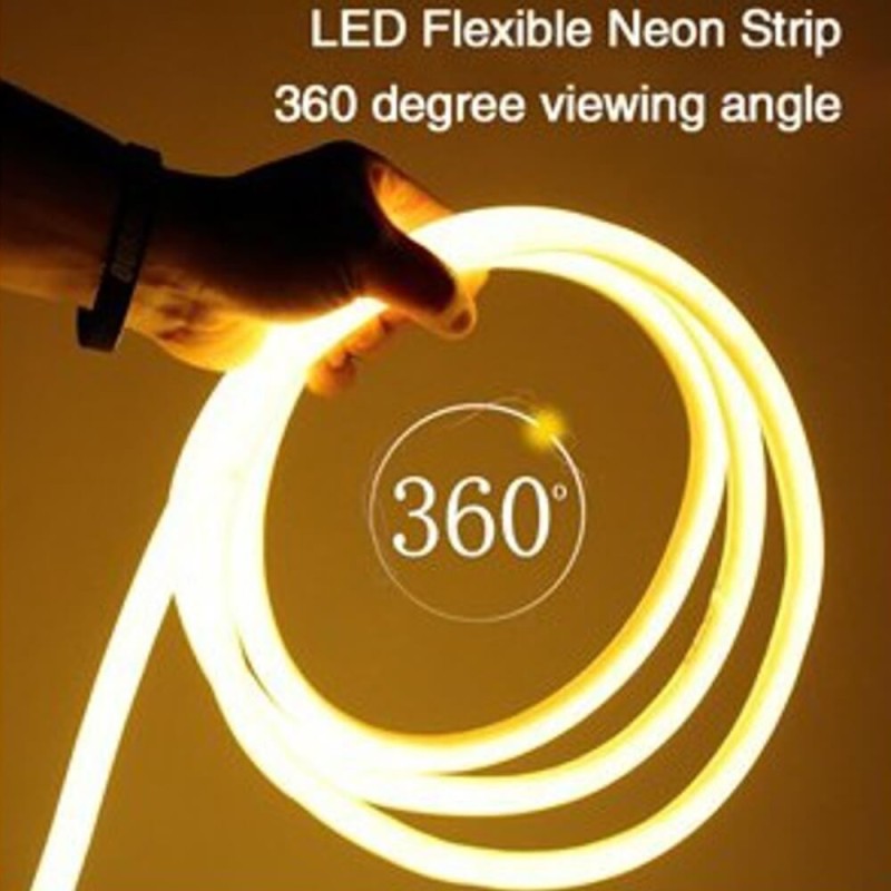 Néon LED circulaire flexible BLEU 230V Ø16mm 220V 9.6W/m - Rouleau 25m