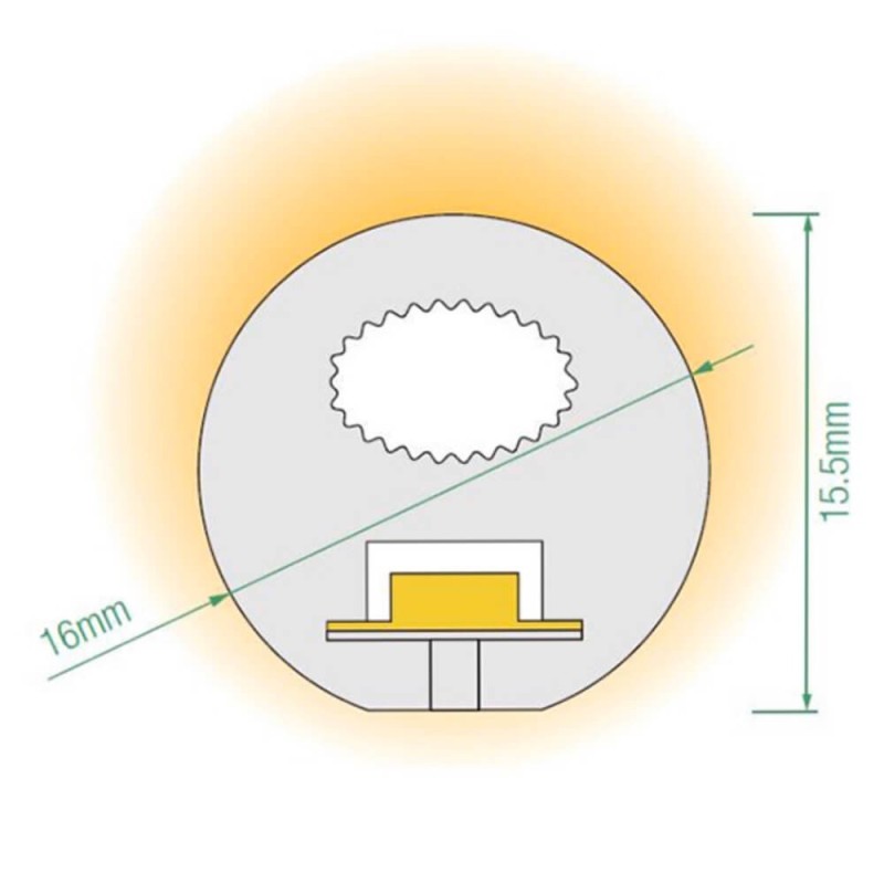 Neón LED circular flexible ROSA 230V 16mm 220V 9,6W/m - Rollo 25m