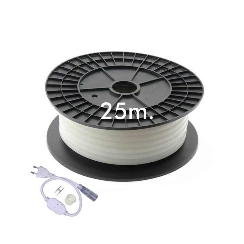 Neon LED circolare flessibile VERDE 230V 16mm 220V 9.6W/m - Rotolo 25m