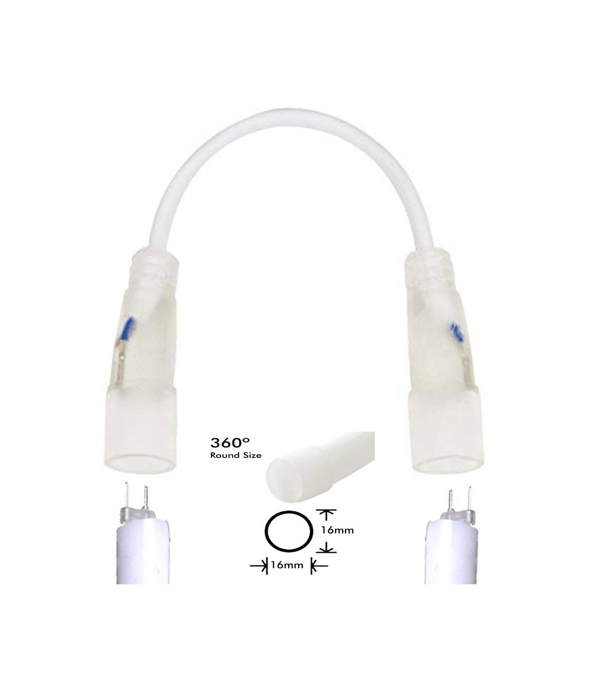 Câble connecteur pour néon LED circulaire 16mm