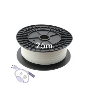 Neon LED circolare flessibile BIANCO 230V Ø16mm 7W/m - bobina 25m