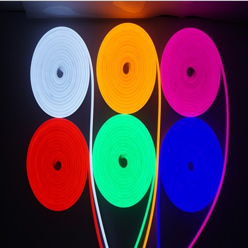 Néon LED Flex ROUGE 12V 8W/m 6mm - Rouleau 5 mètres