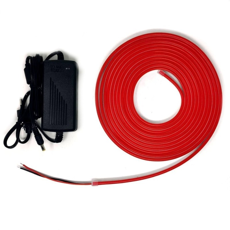 Neón LED flexible ROJO 12V 8W/m 6mm - Rollo 5 metros