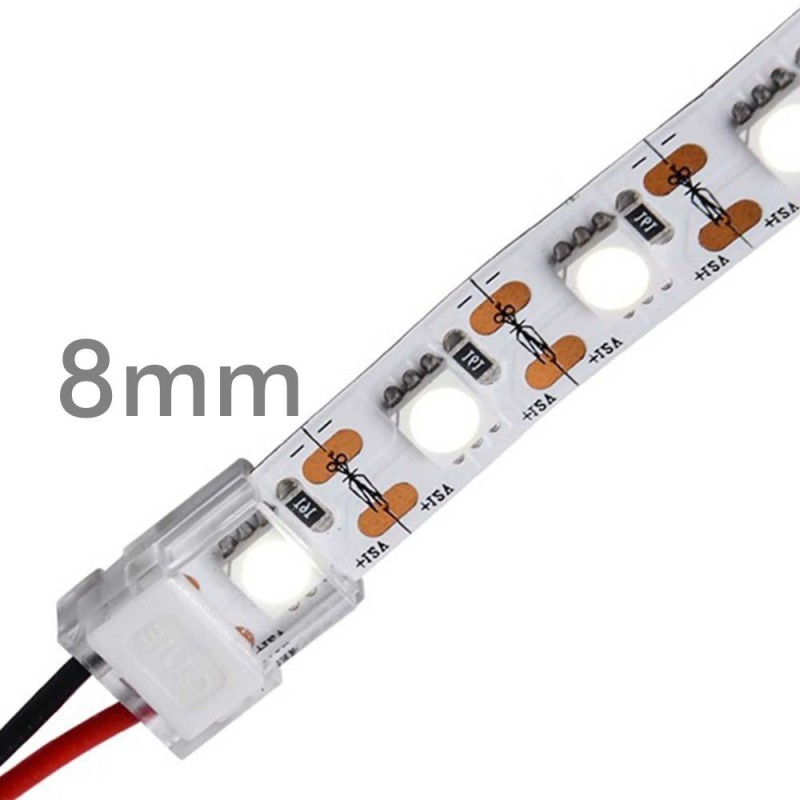 Conector para tiras LED COB / SMD 8mm IP20