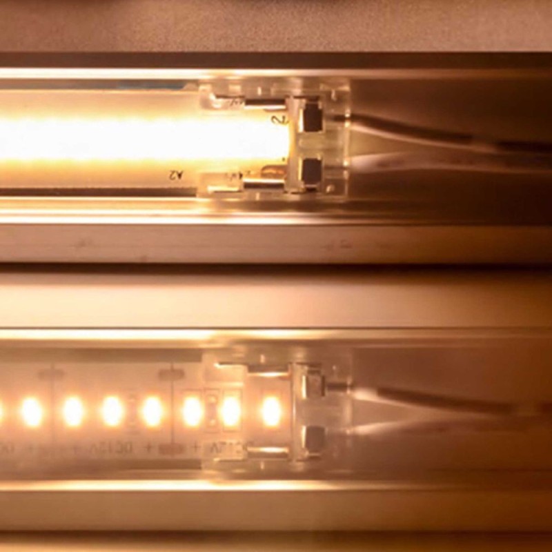 Connettore trasparente con cavo per strisce LED COB/SMD 10mm IP20