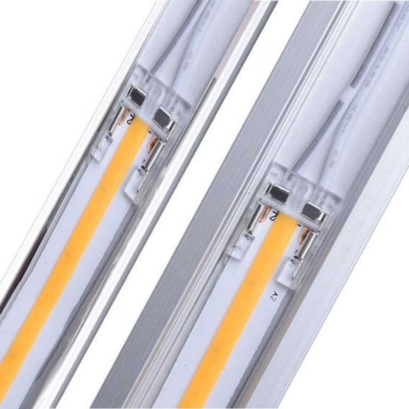 Connettore trasparente con cavo per strisce LED COB/SMD 10mm IP20