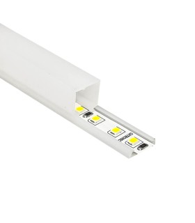 Perfil mini PC para tiras LED 13x13mm - 2 metros