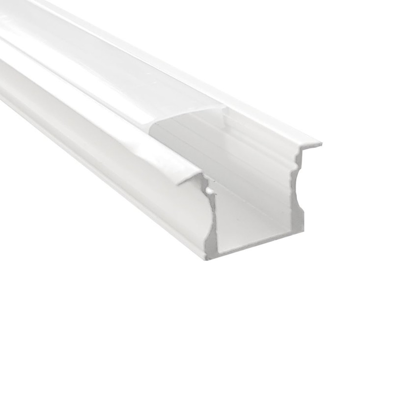 24x15mm White recessed aluminum Profile for LED Strips - 2m kit