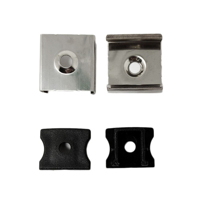 Profilo alluminio superficie NERO per striscia LED 17x15mm - 2 metri