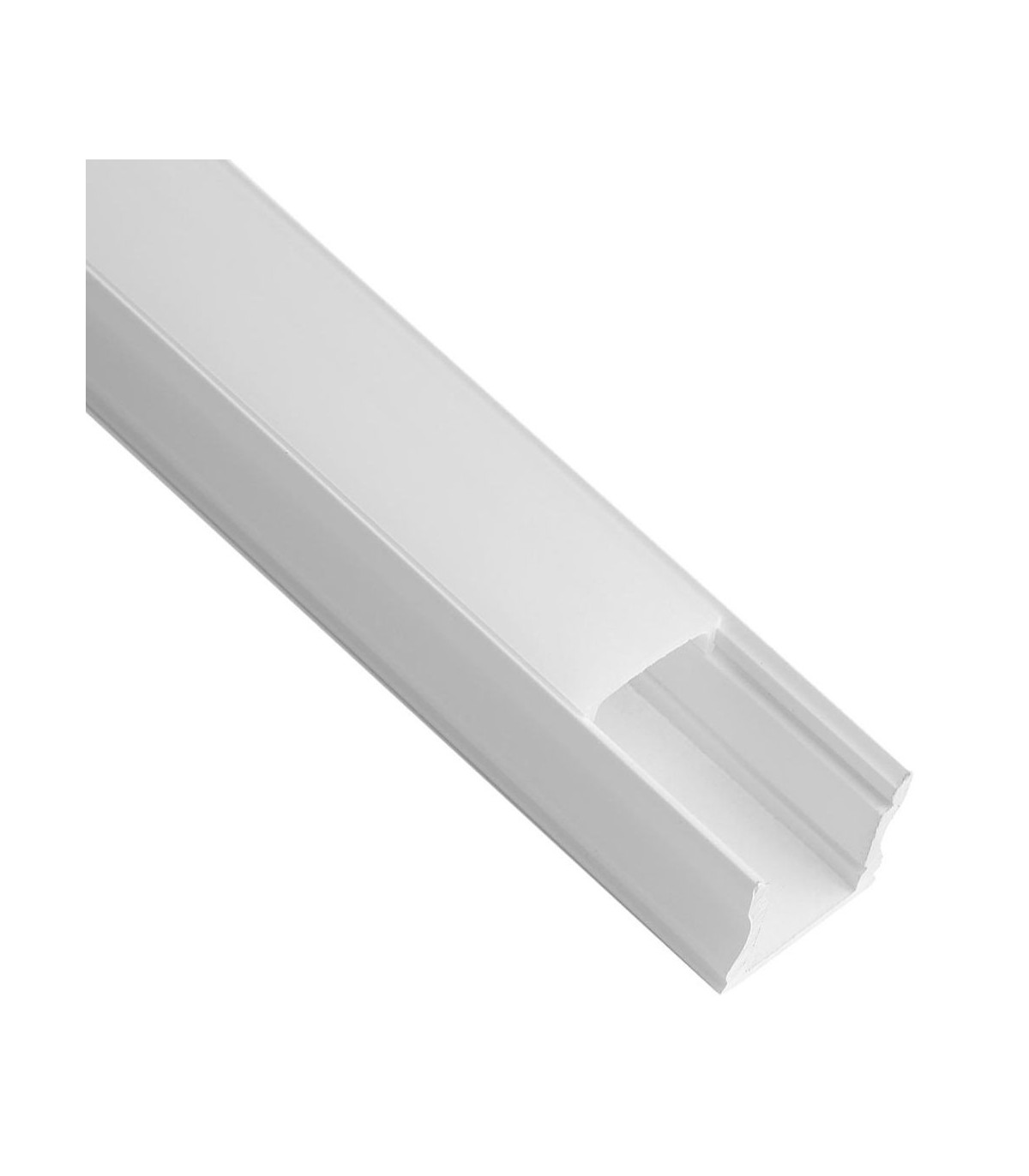 Perfil de aluminio superficie color BLANCO para tira LED 17x15mm - 2 metros