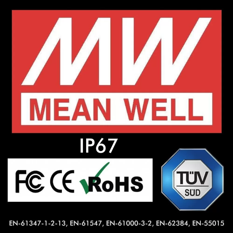 Fuente de alimentación profesional MEANWELL 5V 40W 8A IP67
