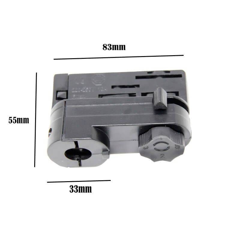 Conector adaptador para carril trifásico