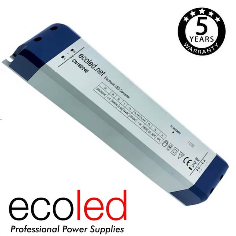 Alimentation professionnelle ECOLED 24V-DC 180W 7.5A IP20