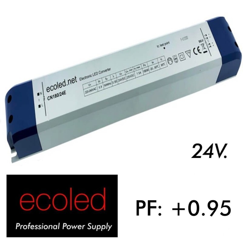 Alimentation professionnelle ECOLED 24V-DC 180W 7.5A IP20