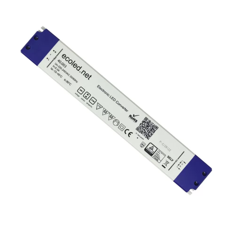 Alimentation professionnelle ECOLED 24V-DC 60W 3A IP20