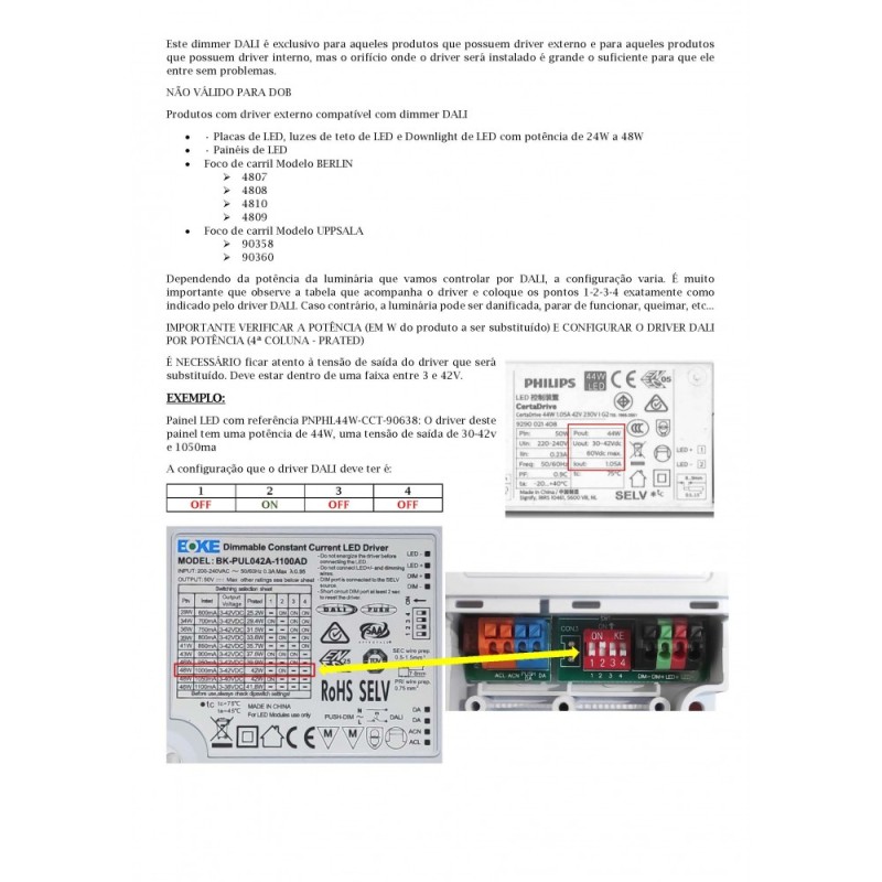 Driver dimmerabile DALI 42W 3V-42V 600mA-1100mA IP20