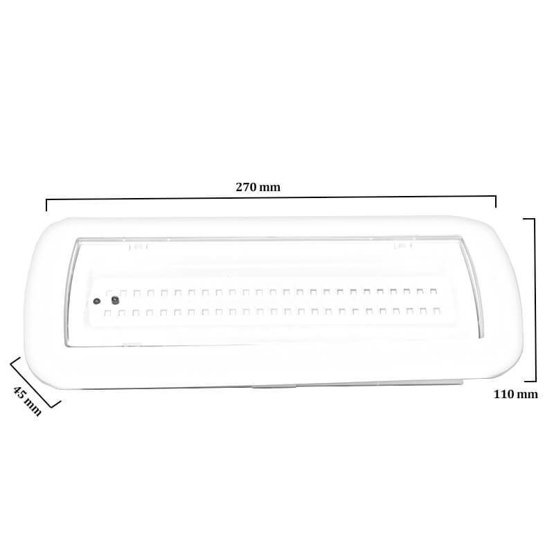 Luz de emergencia LED 4W 415Lm / Kit Techo / Opción Permanente / IP65