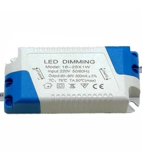 Driver DIMABLE TRIAC para luminarias LED 18W a 25W 300mA