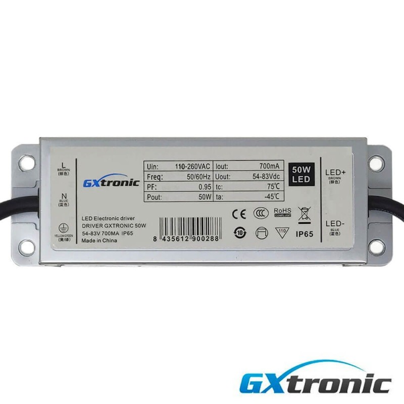 Pilote pour luminaires LED 50W 700mA IP65