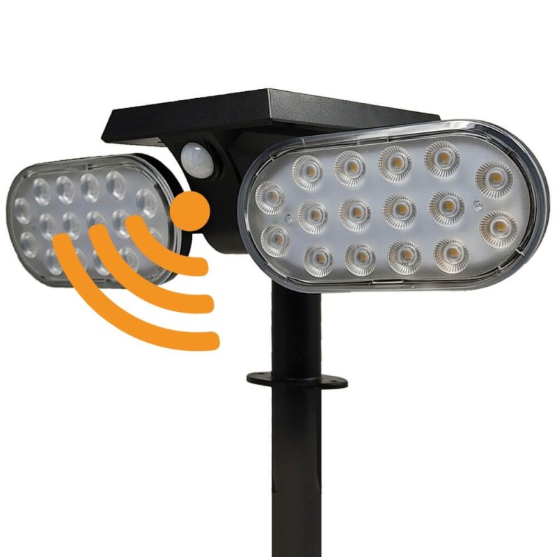 Piquet de jardin solaire LED avec capteur PIR