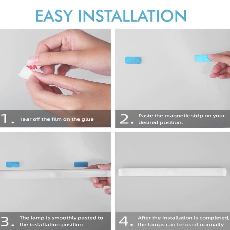 Pack 2 uni - Lampe d'armoire LED magnétique rechargeable avec détecteur de mouvement