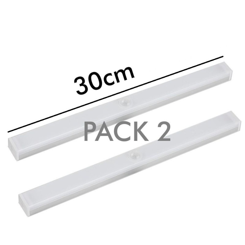 Pack 2 uni - Lampe d'armoire LED magnétique rechargeable avec détecteur de mouvement