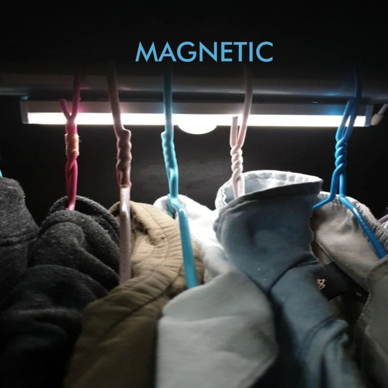 Pack 2 uni - Lampe d'armoire LED magnétique rechargeable avec détecteur de mouvement