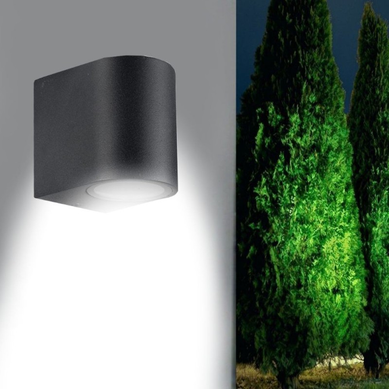 ROMA 1xGU10 IP54 Black Wall Lamp