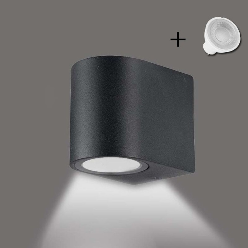 Applique ROMA 1xGU10 noir IP54