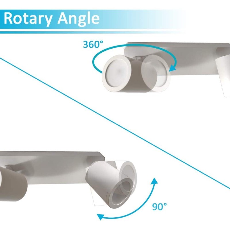 Aplique de techo blanco para 2 focos GU10