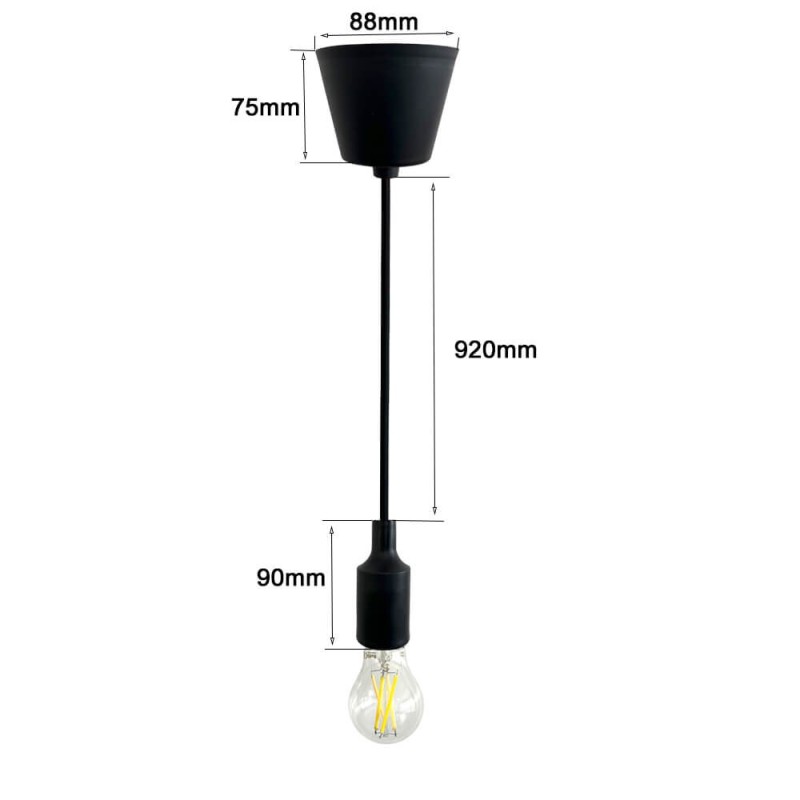 Lampada a sospensione NORDIC BASIC E27 nera