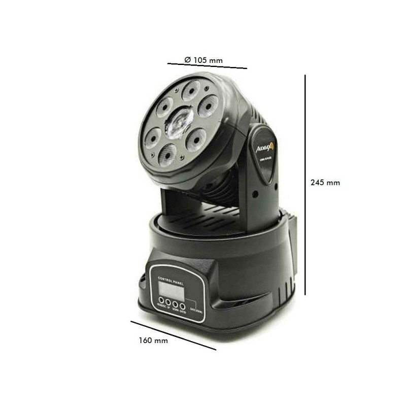 Testa mobile LED wash AUDIBAX IOWA 70W RGBW discoteca DMX IP20