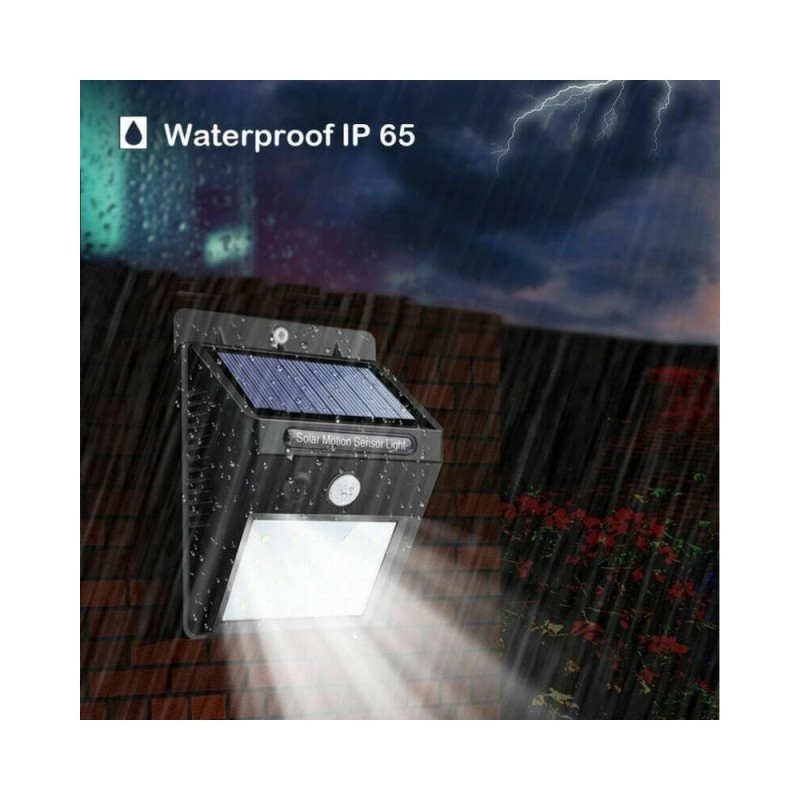 Aplique solar LED 3W con sensor de presencia PIR 300Lm