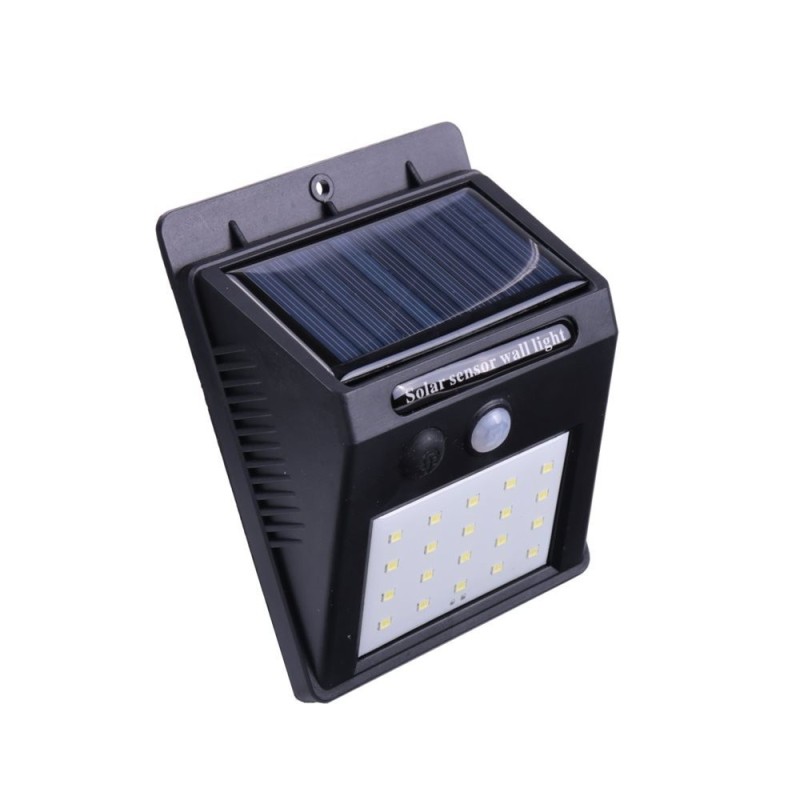 Aplique solar LED 3W con sensor de presencia PIR 300Lm