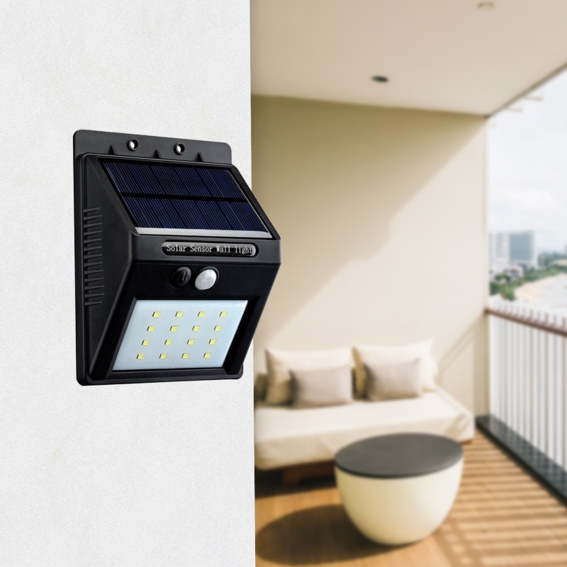 3W Solar LED Wall Light IP65 300Lm with PIR sensor