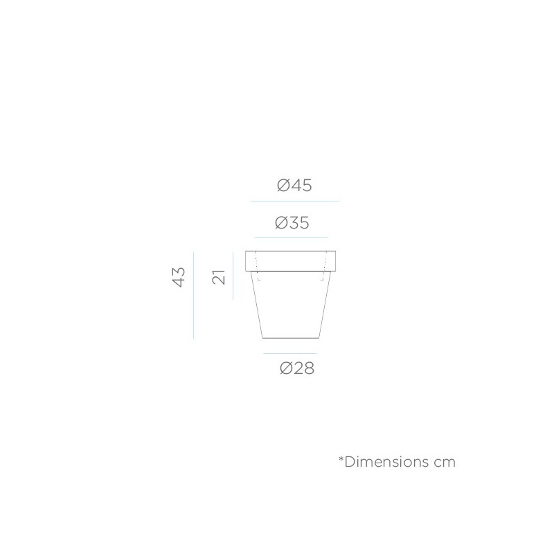 Macetero LED blanco para exterior 45cm 6500K