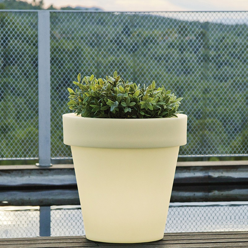 Fioriera LED bianca per esterno 45cm 6500K