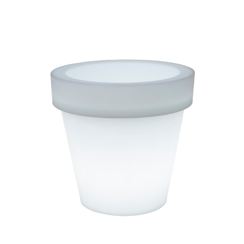 Fioriera LED bianca per esterno 45cm 6500K