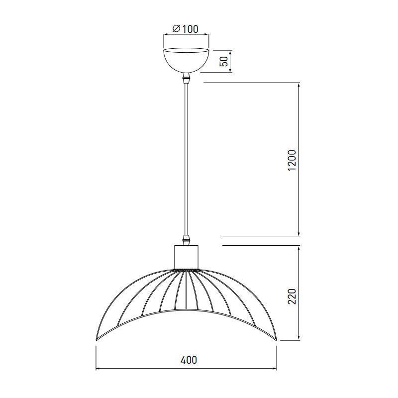 Lampada a sospensione decorativa RETO 1 per lampadina E27
